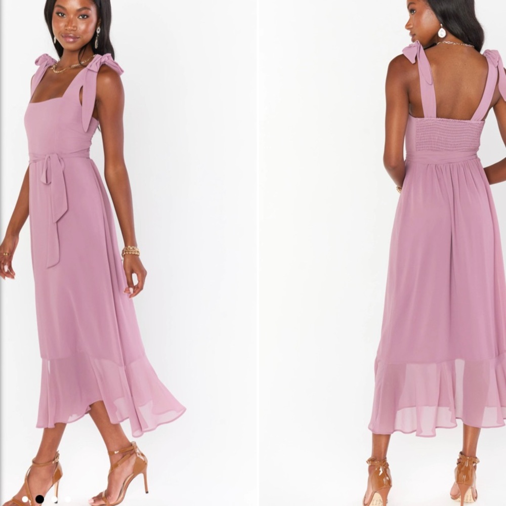 SMYMM Claire midi dress, color: antique rose chiffon. NWT, only worn to try on